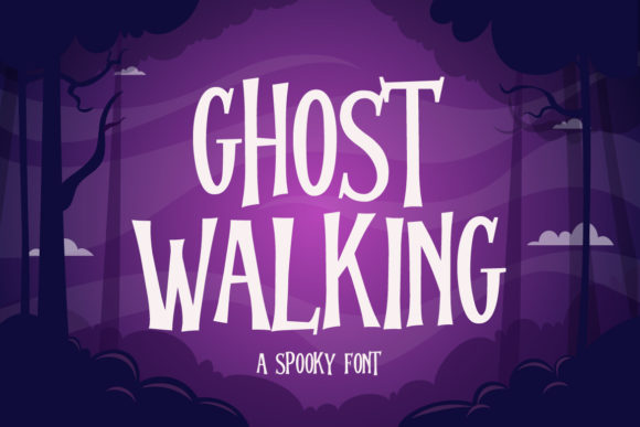Ghost Walking Font for Spooky Editorial Design
