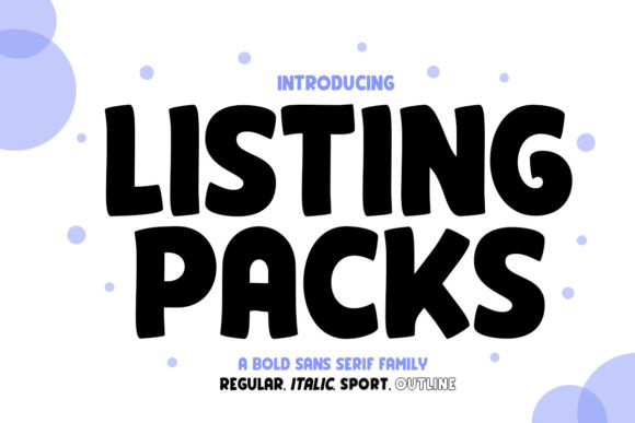 Listing Packs: A Bold Display Font for Creative Crafters and Designers